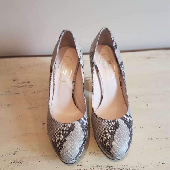 ❤Brown's Couture❤ platform snakeskin leather heel - Picture 2 of 7